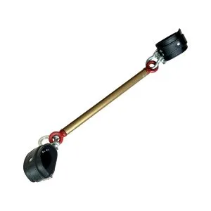 Accessoire BDSM : Barre d'entrave en acier de 25cm en acier pour poignets et chevilles, dorée et rouge