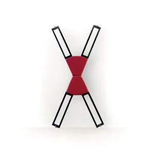 Croix de Saint-André PREMIUM confort, noire et rouge, vue de face.