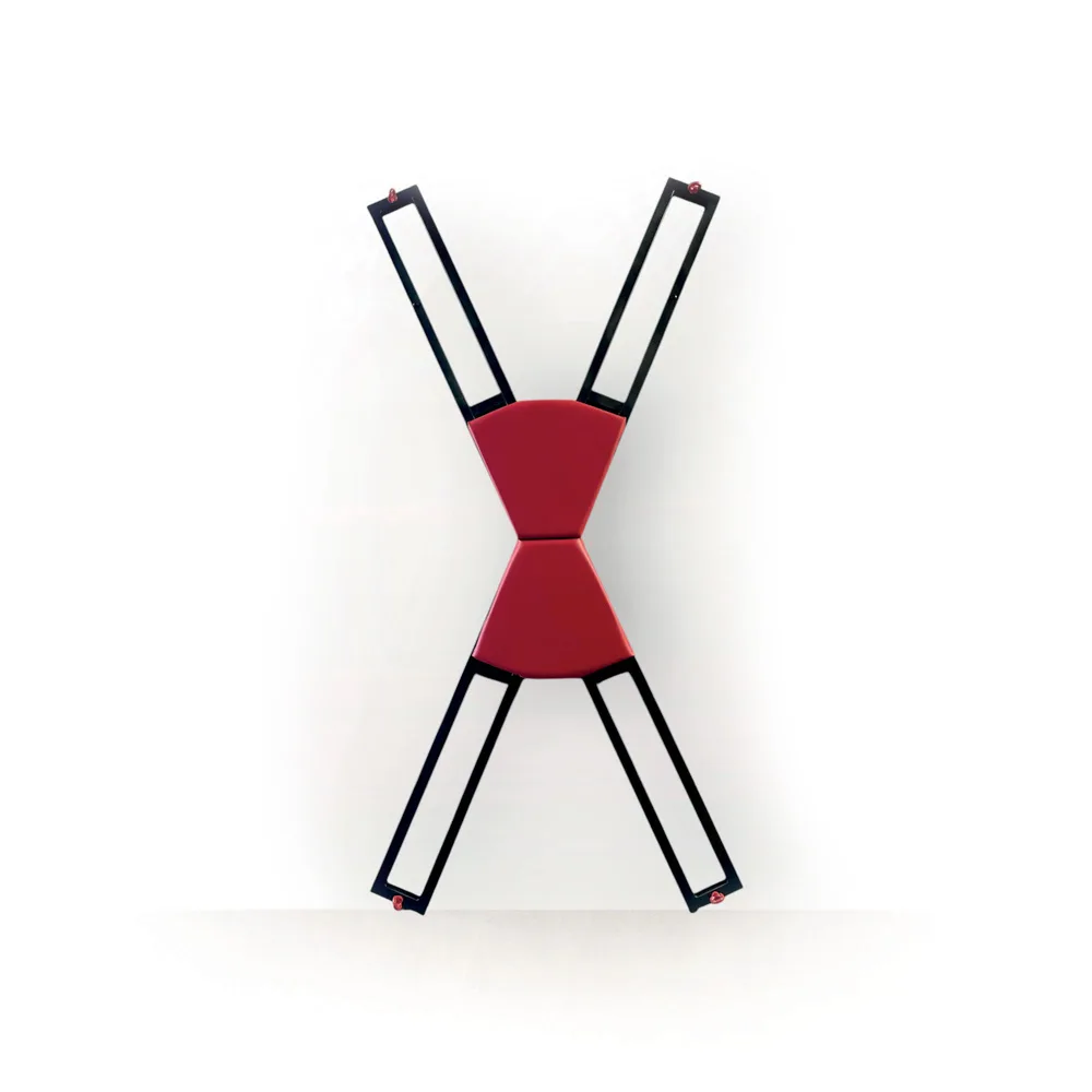 Croix de Saint-André PREMIUM confort, noire et rouge, vue de face.